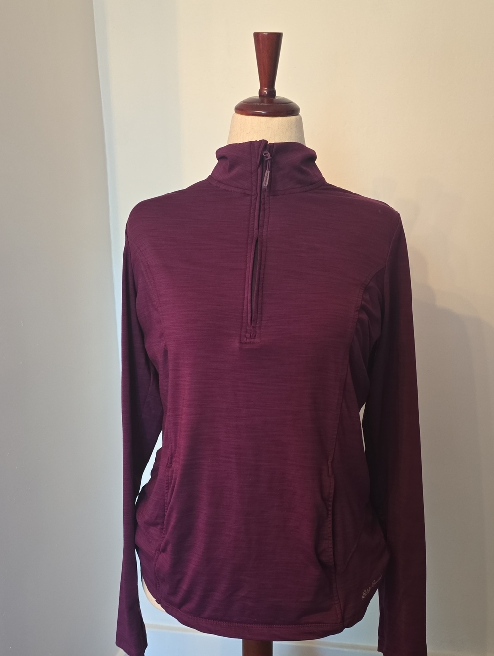 Eddie Bauer Plum Quarter-Zip Pullover